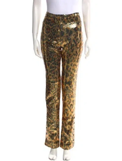 Pre-owned Rabanne Floral Print Straight Leg Pants W/ Tags