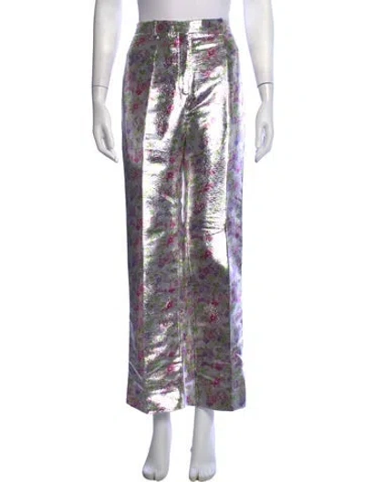 Pre-owned Rabanne Floral Print Wide Leg Pants W/ Tags In Multicolor