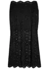 Rabanne Floral Stretch-guipure Lace Midi Skirt In Black