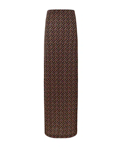 Rabanne Floral-jacquard Crepe Maxi Skirt In Brown
