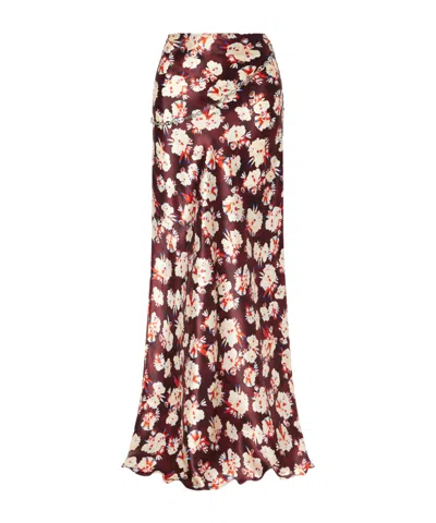 Rabanne Floral-pattern Silk Maxi Skirt In Multi