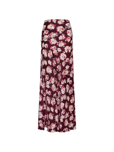 Rabanne Floral-pattern Silk Maxi Skirt In Brown