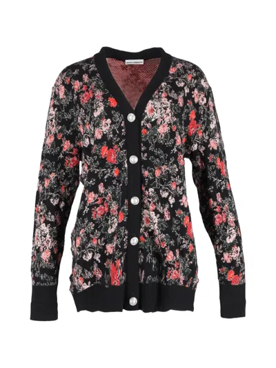 Pre-owned Rabanne Floral-print Cardigan In Black