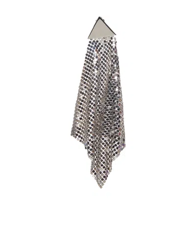 Rabanne Flow Pixel Mesh Drop Earring In Silver