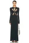 Rabanne Womens Black Embellishmed Cut-out Stretch-woven Maxi Gown In Black