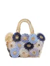 Rabanne Flower-embellished Chain-strap Tote Bag In Blue
