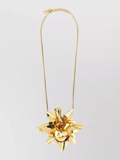 Rabanne Flower Pendant Necklace Adjustable Chain In Gold