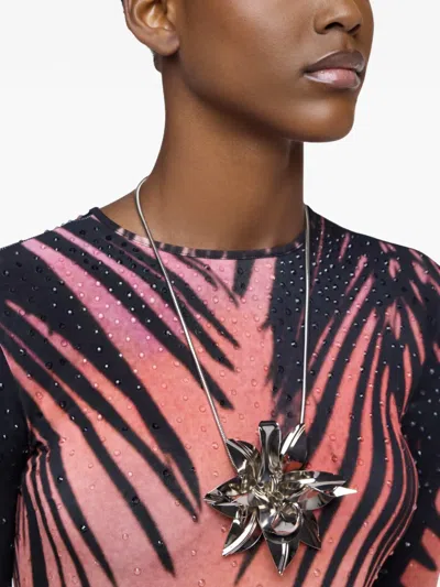 Rabanne Flower-pendant Necklace In Silver