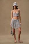 Rabanne For Fwrd Lurex Crochet Mini Skirt In Gray