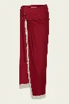 Rabanne Fringe-detailed Drape Midi Skirt In Ruby Red In Red