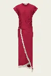 Rabanne Womens Ruby Red Draped Fringed Stretch-jersey Maxi Dress In Red