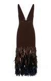 Rabanne Fringe Midi Dress In Brown