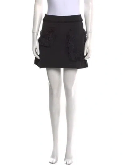 Pre-owned Rabanne Fringe Trim Accent Mini Skirt In Black