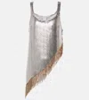 Rabanne Fringed Asymetric Chainmail Top In Silver