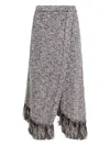 Rabanne Fringed Asymmetric Skirt In Gray