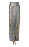 Rabanne Fringed Chainmail Midi Skirt In Multi
