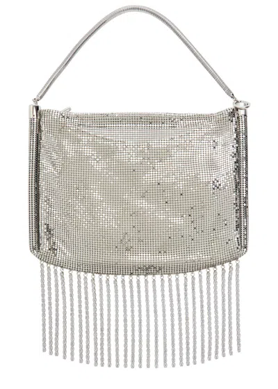 Rabanne Fringed Chainmail Shoulder Bag In Silver