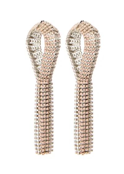 Rabanne Fringed Crystal-embellished Drop Earrings In Gold