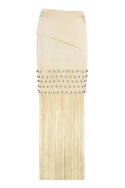 RABANNE RABANNE FRINGED KNIT SKIRT
