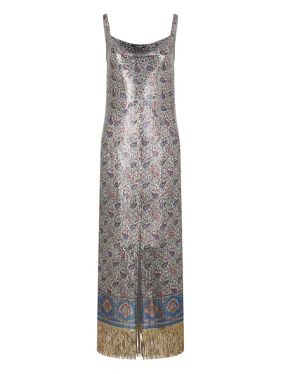 Rabanne Fringed Paisley-printed Slip Dress