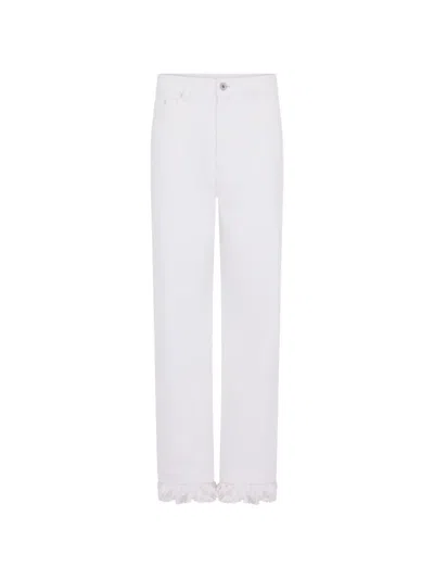 Rabanne Fringe-detail Baggy Jeans In White