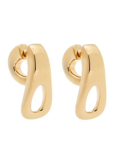 Rabanne Front-back Drop Earrings In Gold