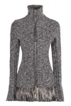 Rabanne Full-zip Cotton Cardigan In Gray