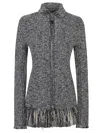 Rabanne Full-zip Cotton Cardigan In Multi
