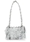 Rabanne Sac A Main Metallic Tasseled Sequin Disc Shoulder Bag In Silver