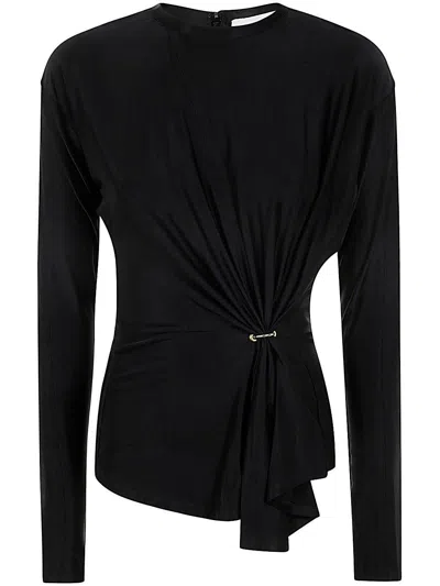 RABANNE GATHERED CREWNECK TOP
