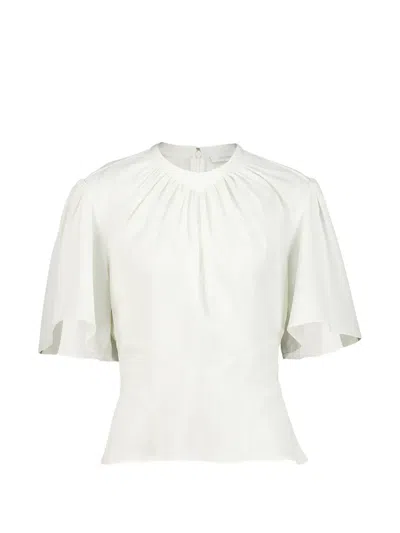 Rabanne Gathered Flared-sleeve Top In White