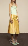 Rabanne Gathered Halter Top In Green
