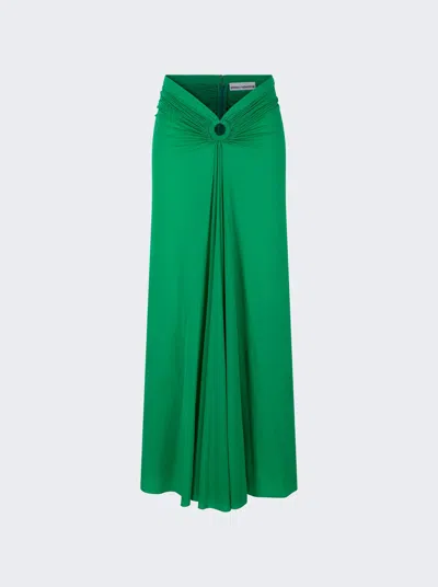 Rabanne Paco Rabann Flared Draped Skirt In Green