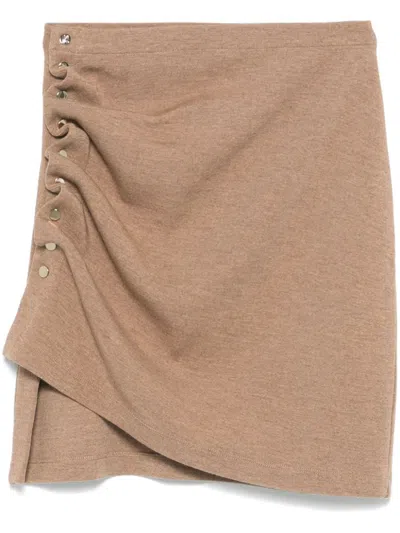 Rabanne Gathered Mini Skirt In Neutrals