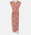 Rabanne Asymmetric Midi Dress In Multicoloured