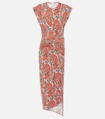 Rabanne Asymmetric Midi Dress In Red