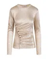 Rabanne Asymmetric Metallic T-shirt In Nude