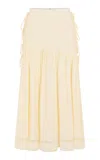Rabanne Gathered Silk-blend Midi Skirt In Neutral