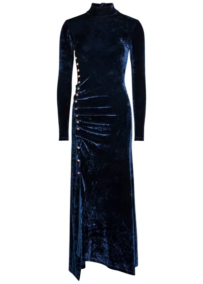 RABANNE RABANNE GATHERED VELVET GOWN