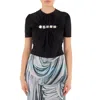 Rabanne Viscose Top With Round Neckline And Gathered Front In Black