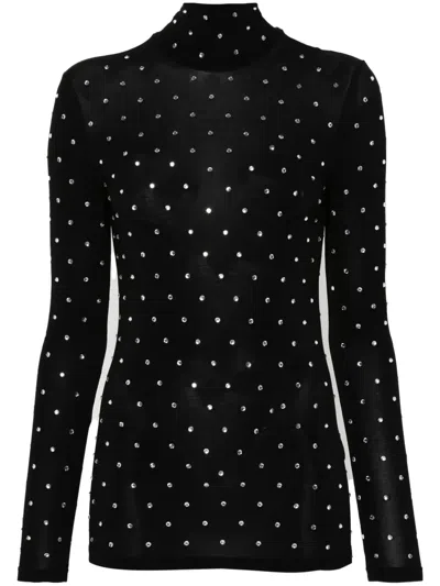 RABANNE GEM-EMBELLISHED HIGH-NECK TOP