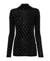 Rabanne Crystal-embellished Stretch-jersey Turtleneck Top In Black