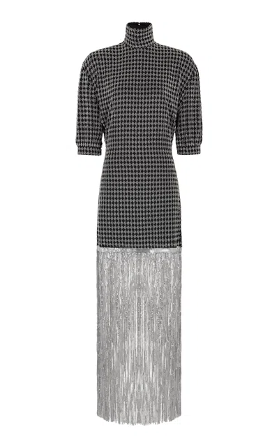 Rabanne Geometric Embellished Maxi Dress In Gray