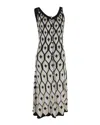 Rabanne Geometric-intarsia Metallic-weave Midi Dress In Multicolour Viscose In Multi