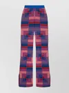 Rabanne Geometric Pattern Knit Elastic Waist Trousers In Red