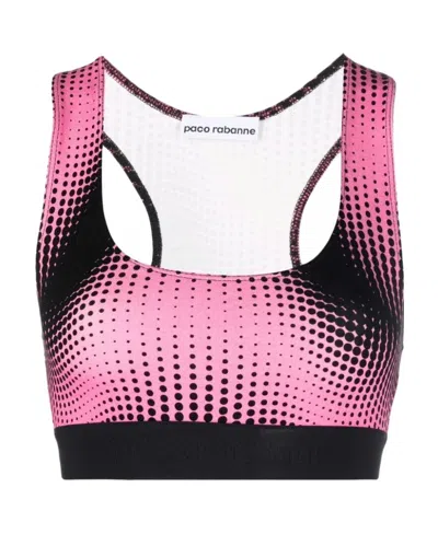 RABANNE PACO RABANNE PRINTED CROPPED SPORTS BRALET