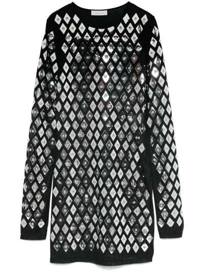 RABANNE GEOMETRIC-STUDDED MINI DRESS