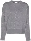 Rabanne Glass Crystal-embellished Jumper In Grey