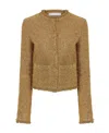 Rabanne Glitter Button Up Cardigan In Brown