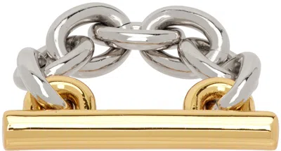 Rabanne Gold & Silver Xl Link Chain Ring In M042 Silver / Gold